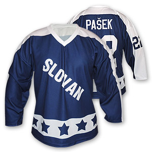 Retro ice hockey jersey Slovan 1986 blue 4XL+