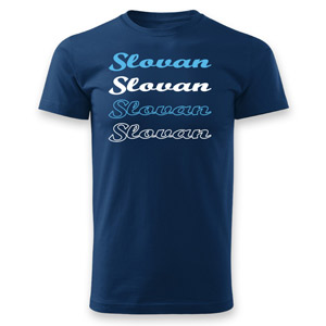 Blue t-shirt inscriptions Slovan