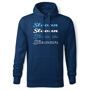 Blue hoodie inscriptions Slovan