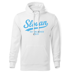 White hoodie Slovan Established 1921