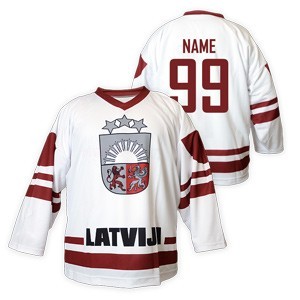 White ice hockey jersey Latvia
