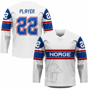 Biely hokejový dres Nórsko