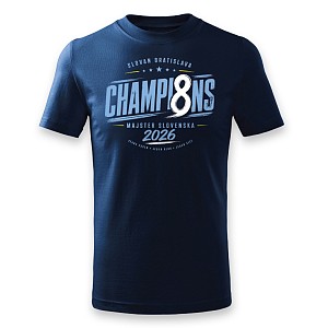 Dark blue t-shirt Slovan Bratislava Champions 2026 for kids