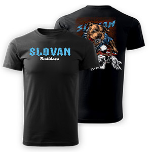 Black t-shirt Slovan Bulldog destroys Trnava angel