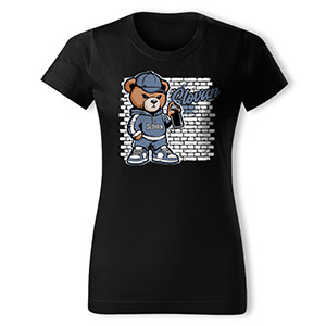 Black t-shirt Teddy bear for woman
