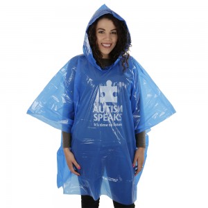 Blue raincoat-poncho