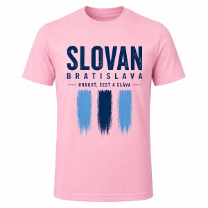 Ružové detské tričko Slovan Bratislava-Hrdosť, česť a sláva