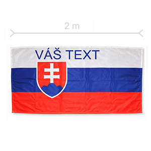 Vlajka Slovakia 2x1 m s vlastným nápisom