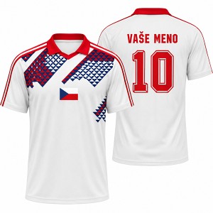 Retro biely futbalový dres Československo 1990 s vlastným menom a číslom