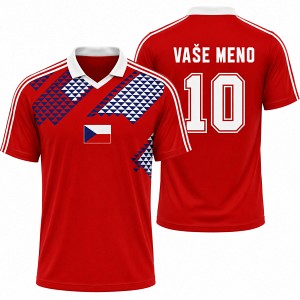 Retro červený futbalový dres Československo 1990 s vlastnym menom a číslom